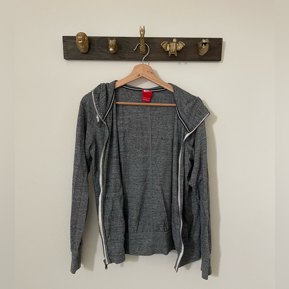 Heather Gray Nike Full Zip Hoodie